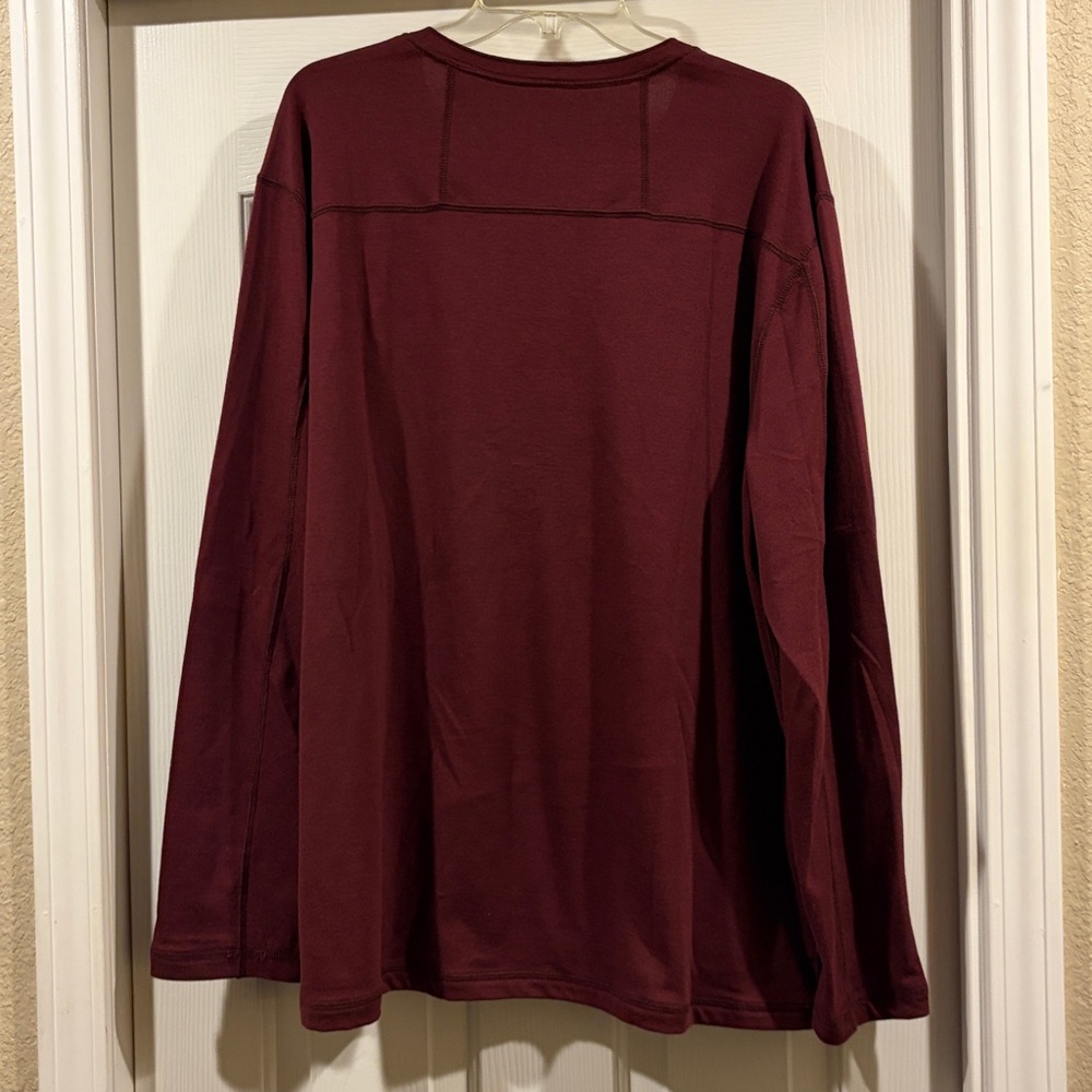 Tommy Bahama men’s Maroon Long Sleeve Henley XXL like new - Picture 4 of 6